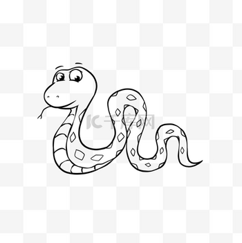 snakeclipartblackandwhite可爱小蛇侧
