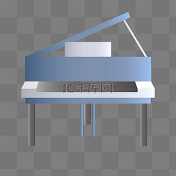 蓝色钢琴图案插图