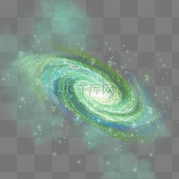 绿色颗粒感透明螺旋宇宙星云