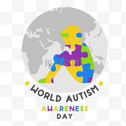 治疗自闭症图片_手绘关爱world autism awareness day