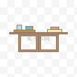 桌子创意图片_木质卡通桌子插画