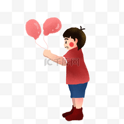 男装饰品图片_男孩拿着气球免抠图