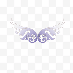 喷绘图片_可爱翅膀淡紫色卡通