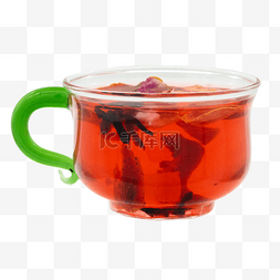 玻璃杯水果茶