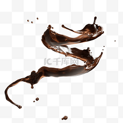 棕色咖啡图片_旋转流淌的咖啡液体3d元素