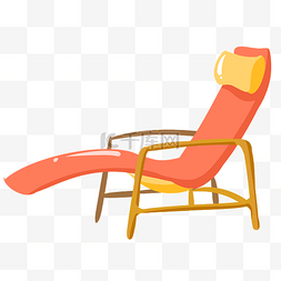躺椅卡通图片_红色舒适卡通躺椅