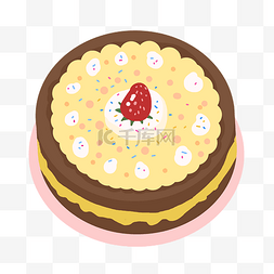圆形草莓奶油蛋糕