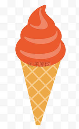 红色冰淇淋卡通插画
