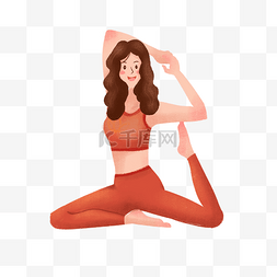 健身女女图片_健身瑜伽插画