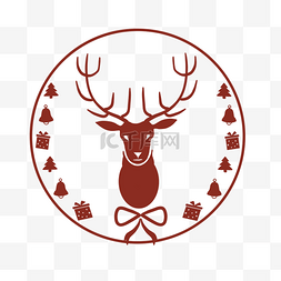 圣诞徽章图片_圣诞小鹿徽章