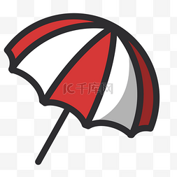 彩色圆弧遮阳伞元素