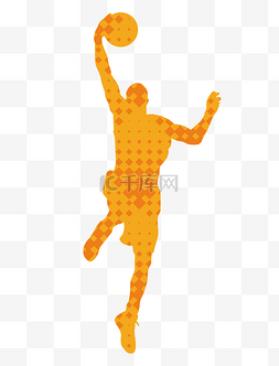 剪影运动篮球插画