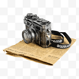 废旧报纸上的相机