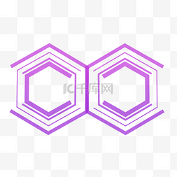 不规则科技紫色六边形渐变