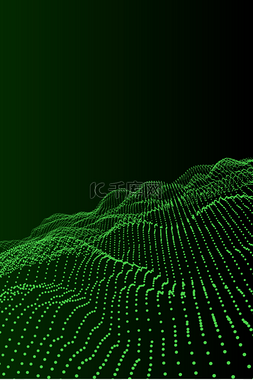 科技点状图片_绿色网线点状科技