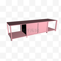 c4d粉色方形电视柜