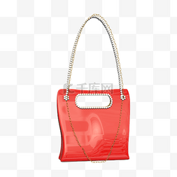 女士背包手提包图片_红色手提皮质背包