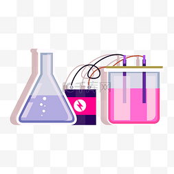 实验化学实验器具图片_扁平风实验器材元素