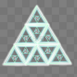 渐变金字塔图片_绿色渐变不规则图形金字塔科技感