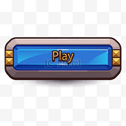 蓝色立体游戏按钮标题框