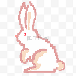 兔子图片_白色兔子像素画