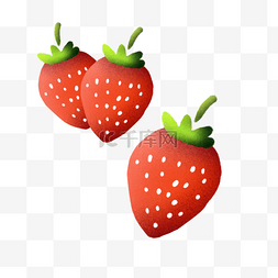 红色手绘草莓设计