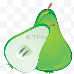 绿色的鸭梨零食卡通