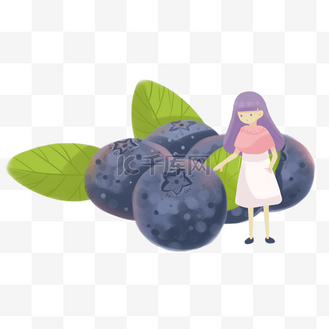 蓝莓水果小女生企业vip免费下载免抠元素小女孩的甜蜜美味蛋糕个人vip