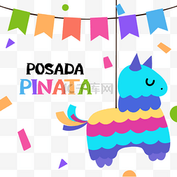 posada节日装饰卡通pinata