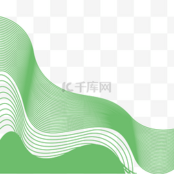边框纹理边框绿色柔和波浪线条