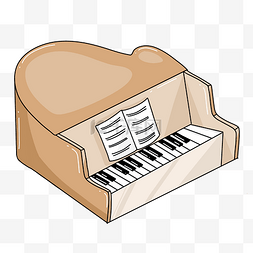 卡通钢琴演奏图片_儿童玩具钢琴插画