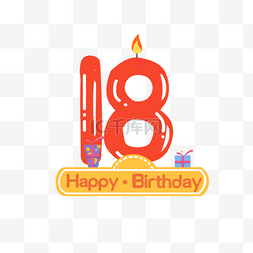18岁成年生日庆祝元素