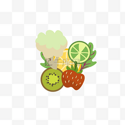 夏日水果蔬菜卡通图案