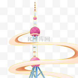 景点建筑物图片_国潮风景点上海东方明珠