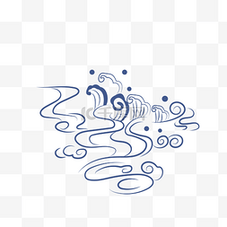 日本浮世绘底纹水纹