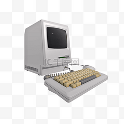 仿真老式电脑png图