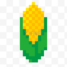 玉米创意图片_卡通像素玉米插画