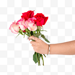 女神节手持玫瑰送花
