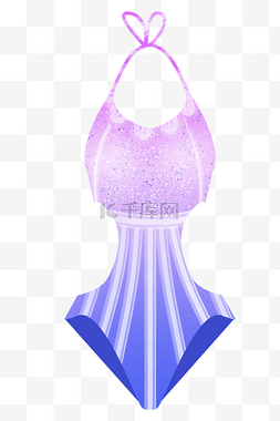 紫色泳衣装饰