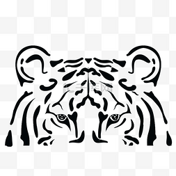 动物黑白图片图片_动物野兽老虎纹身