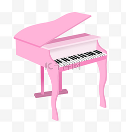 漂亮的钢琴图片_粉色的音乐钢琴插画