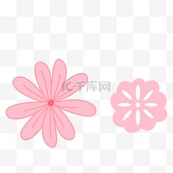 两个粉色花朵图案