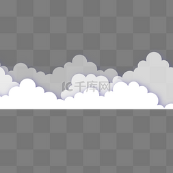 云层海报图片_白色剪纸云层装饰