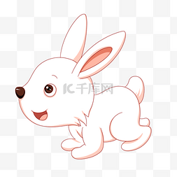 可爱卡通动物线条图片_手绘卡通小白兔