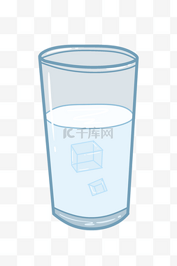 冰水元素图片_玻璃杯装饰冰水