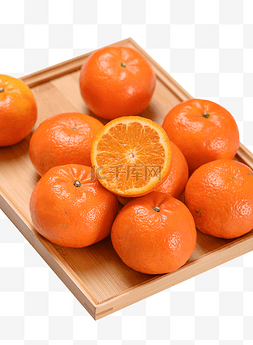 日式木托盘图片_一盘新鲜橘子橙子水果