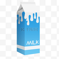 课程海报蓝白图片_矢量蓝白牛奶盒