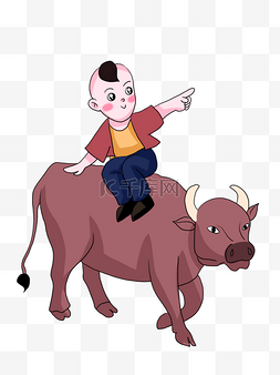 清明节牧童水牛 