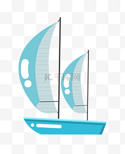 卡通帆船图片_蓝色卡通帆船