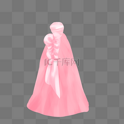 粉色短款婚纱装饰